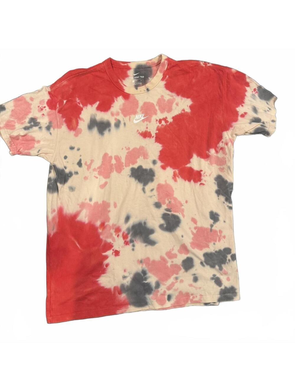 Nike Sportswear Club Tie Dye Heavy Duty oversized center swoosh shirt
